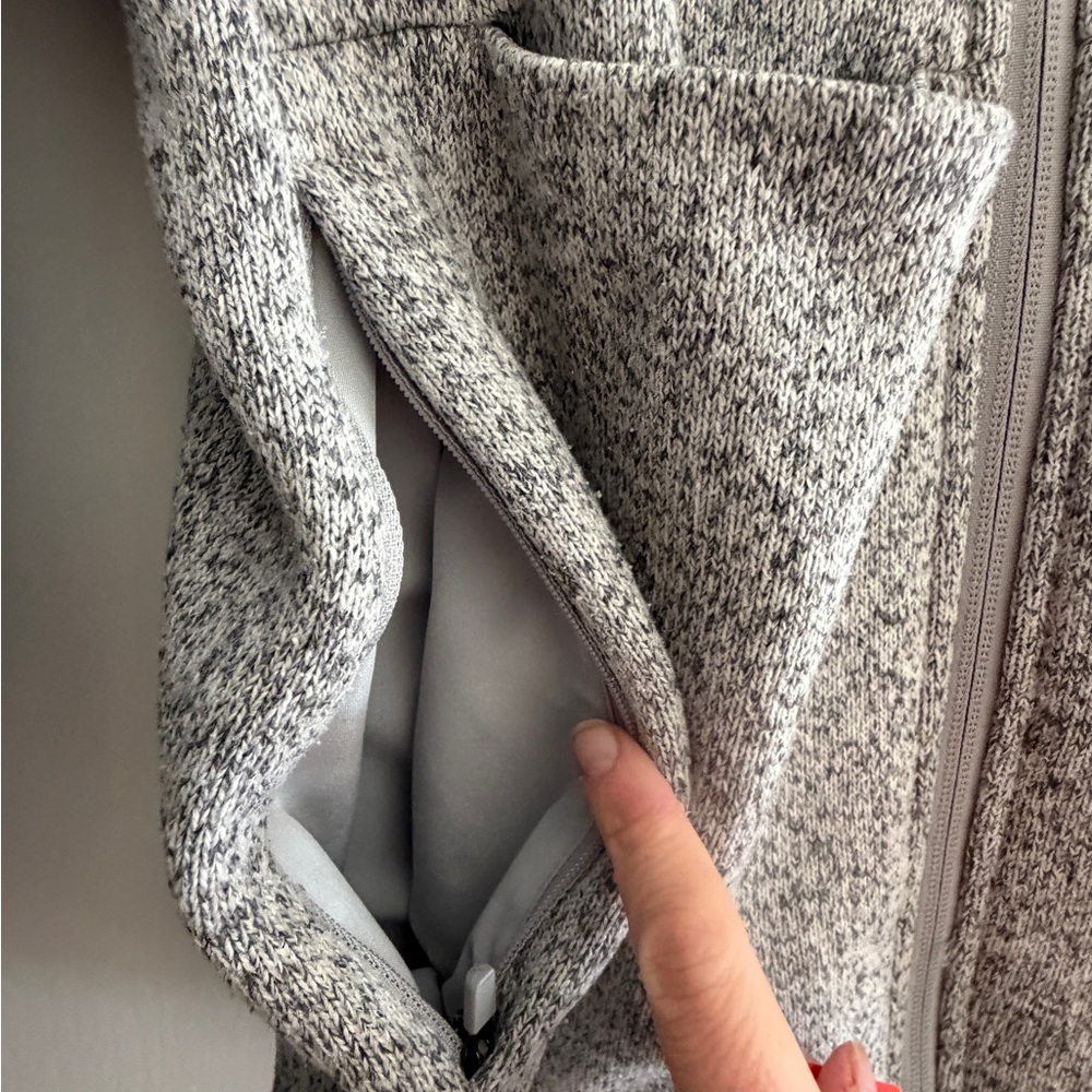 Figs On-Shift Sweater Knit Women's Gray Fleece Jacket $98 sz XL zip scrubs - Picture 7 of 12